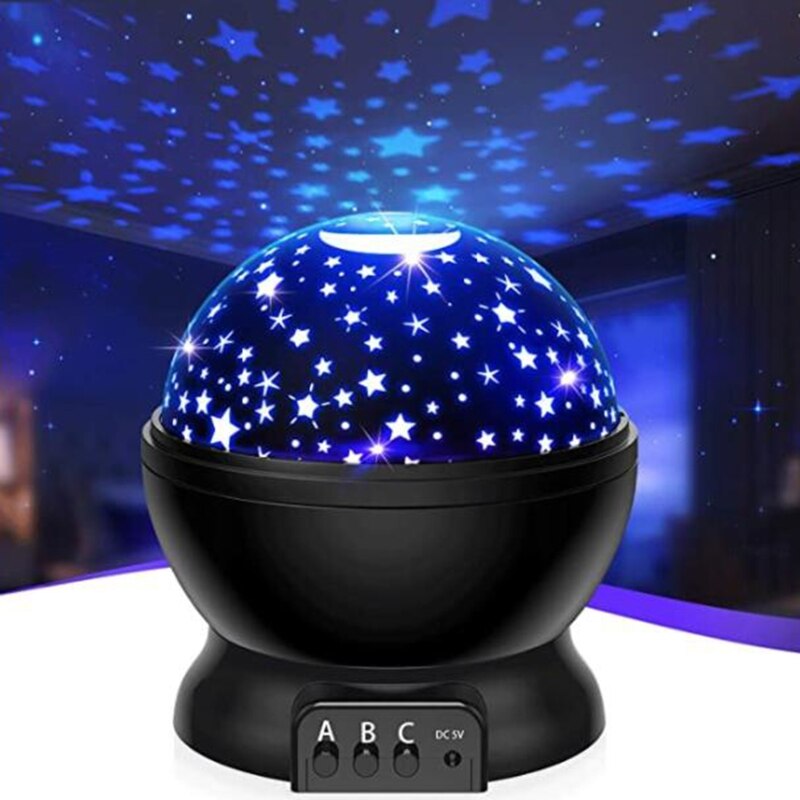 Sterrenhemel projector roterende led nachtlamp planetarium kinderkamer ster lamp kinderen baby speelgoed