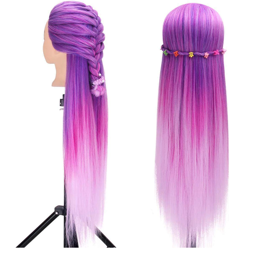 70cm Long Doll Head For Hairstyles Mannequin Head With 100% Synthetic Long Hair Training Head For Braid Hairdressing With