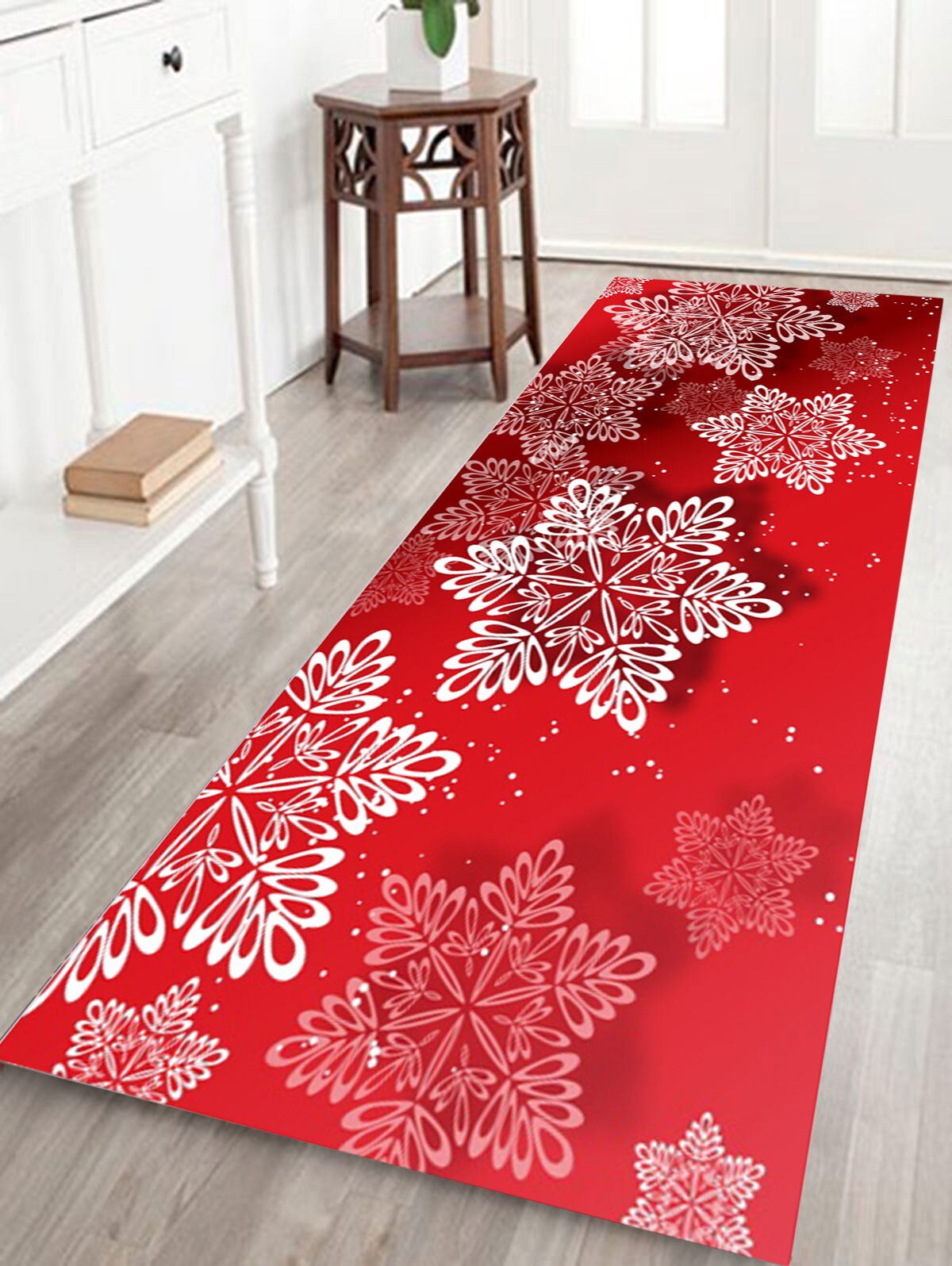 1Pc 3D Kerst Tapijt Kerstman Print Tapijten Waterdichte Flanel Tapijten Pads Thuis Floor Decor: W40cmxL113cm / 2