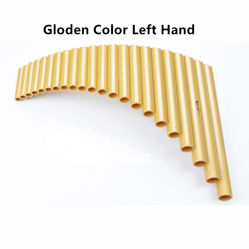 22 rohr ABS kunststoff Panflöte G Schlüssel Panflute Rechts/Verknüpfungen Handgemachte bläser Musical Instrumente goldene farbe Pfanne flöte mit tasche: golden links Hand