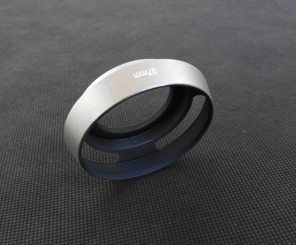 37 39 40.5 43 46 49 52 55mm Argent Ventilée En Métal Courbé caméra pare-soleil