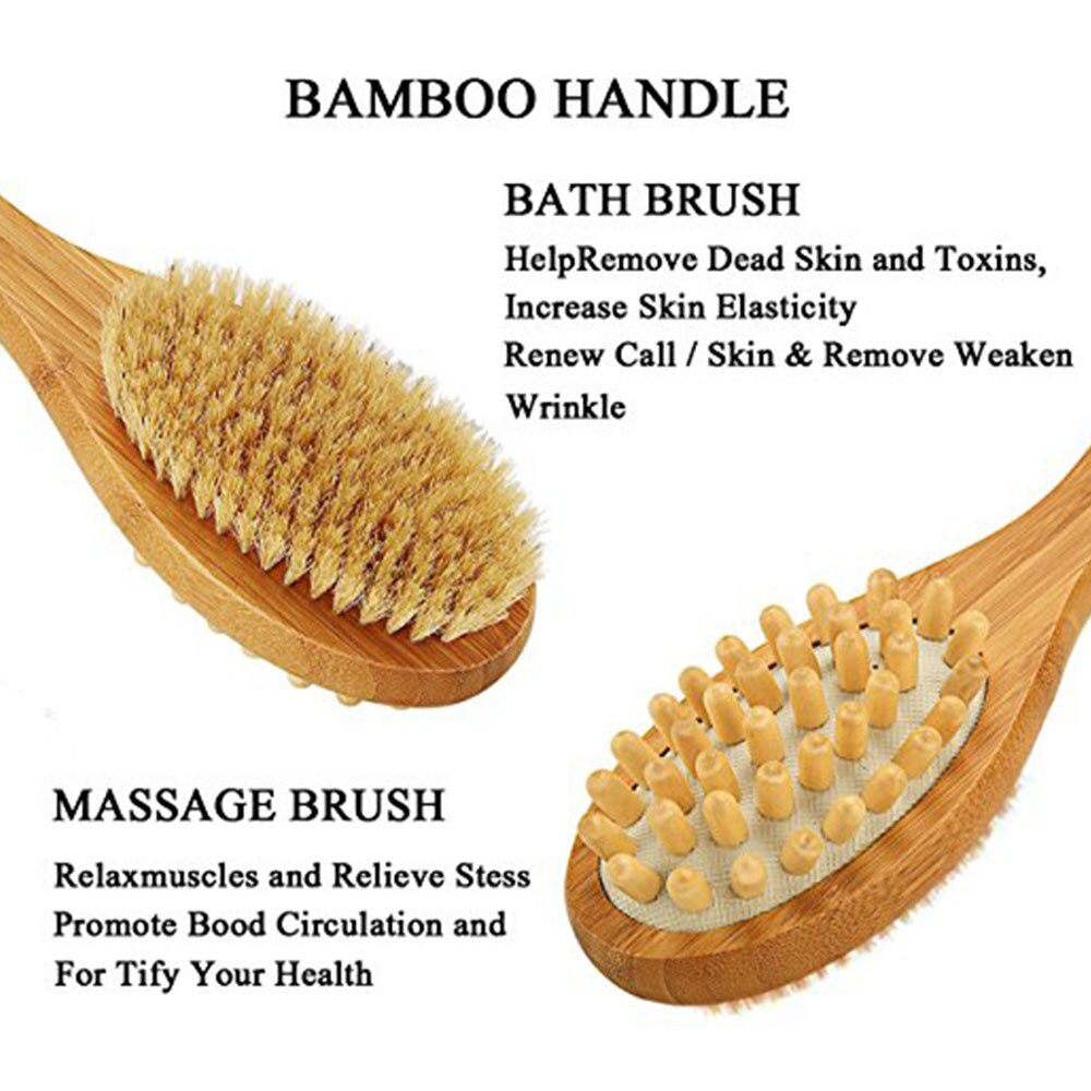 Brosse de Massage pour peaux sèches, douche corporelle, nouveauté, accessoire de bain en bambou, exfoliant la peau et la Cellulite