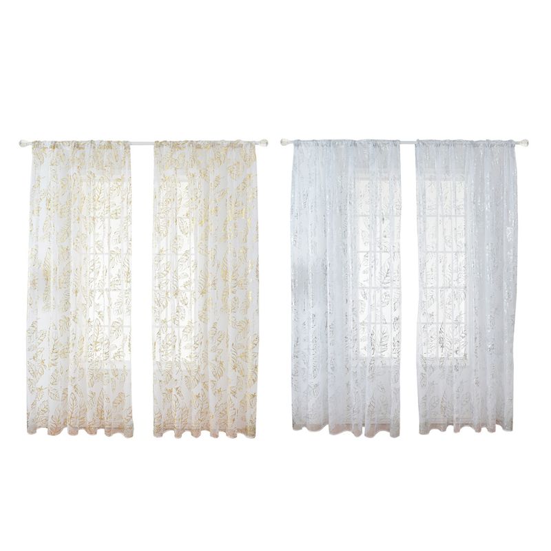 Window Sheer Curtains for Bedroom Living Room Solid Net Drapes 2 Panels