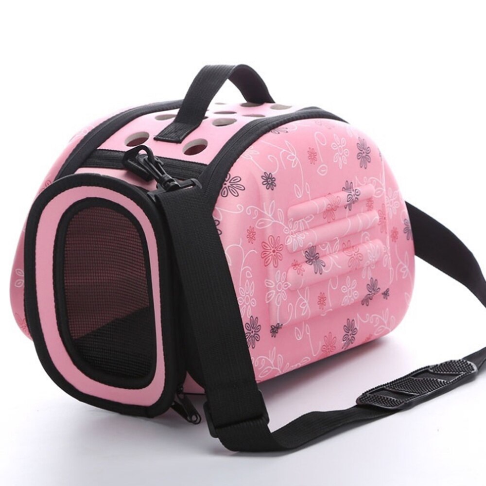 Eva dyretransporttaske bærbar kæledyrstaske, der bærer til katte, rejsetaske til kæledyr, skuldertasker til hvalpe: Lyserød / L