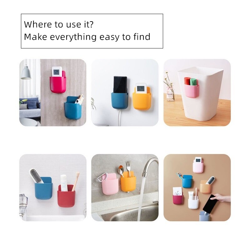 2 stuks kunststof opbergkast, container, beker, doos, bevestiging voor mobiele telefoon met afstandsbediening