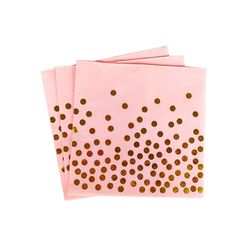 Roze gouden stippen babymeisje feest wegwerp servies beker bord servet verjaardag bruiloft feestdecoratie kinderen babyshower feestbenodigdheden