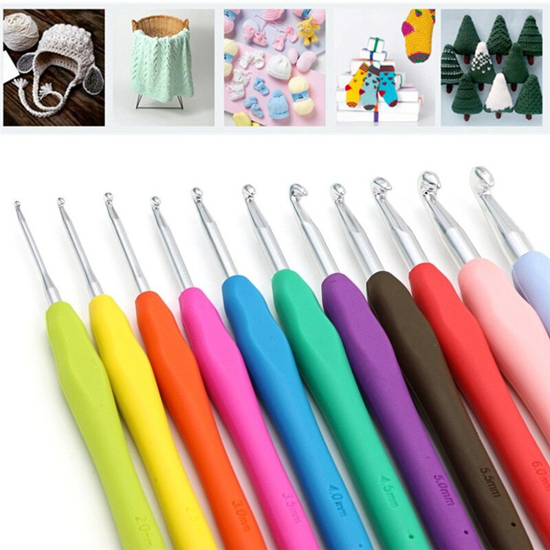 DIY Craft Tools Multicolor Knitting Needles 1.0-10mm Soft Grip With Ergonomic Handle Crochet Hook Yarn Weave Crochet Needles 1pc