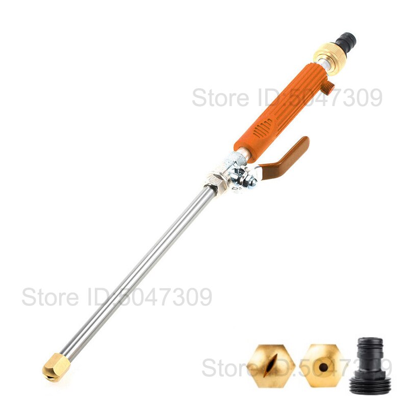 High Pressure Water Gun 46cm High Power Power Jet Garden Washer Hose Wand Nozzle Sprayer Watering Spray Sprinkler Cleaning Tool: Orange no Tube