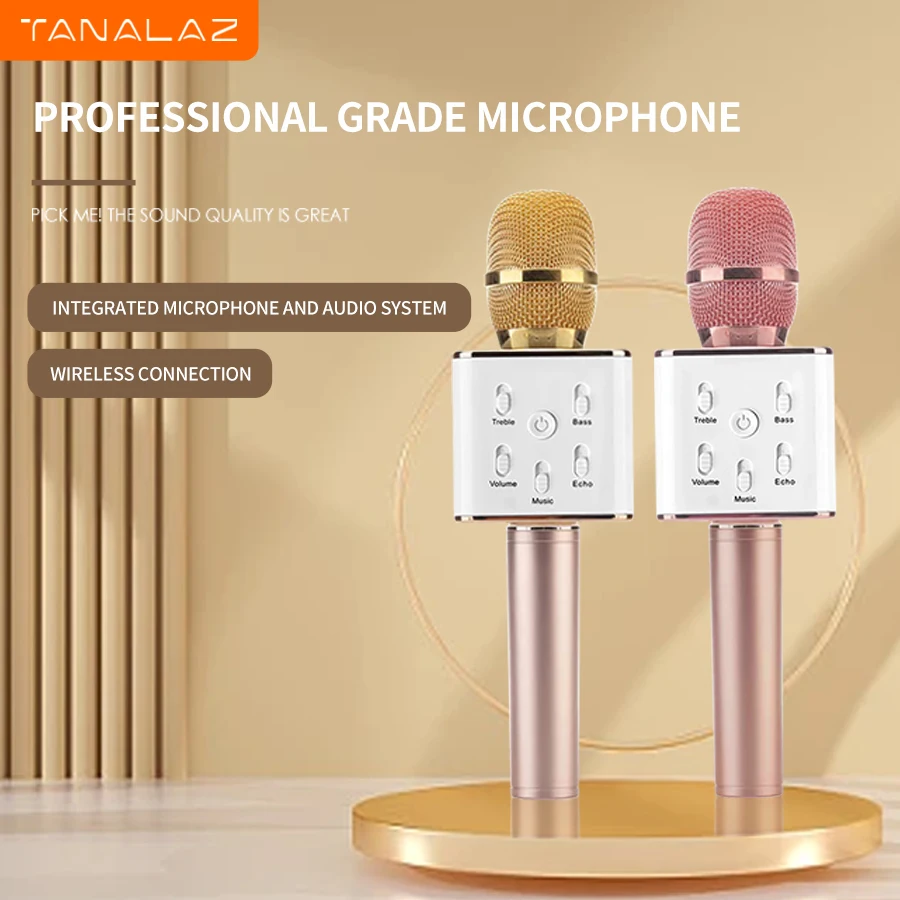 TANALAZ K20 mikrofon do karaoke mikrofon bezprzewodowy Bluetooth z magicznym dźwiękiem LED Light przenośna maszyna do śpiewania na prezenty na imprezę domową