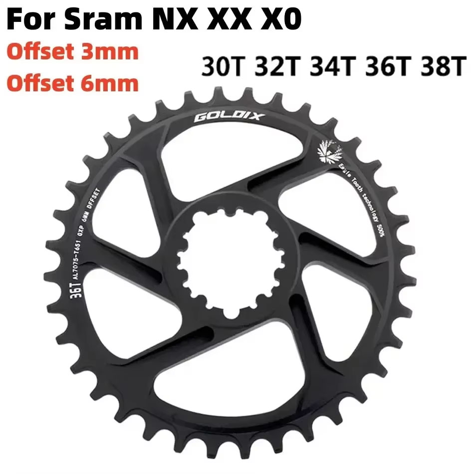 Mountainbike Kettingblad - Direct Mount 3°/6° Offset - 30T-38T Wide Narrow - voor SRAM NX XX XO Eagle