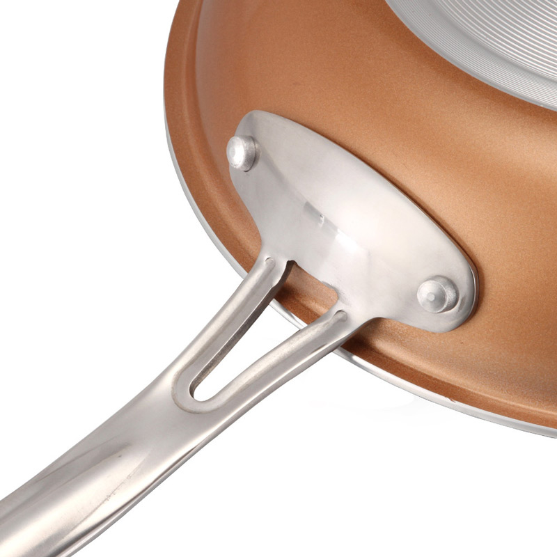 10-inch non-stick copper frying pan aluminum frying pan ceramic coating and gas cooking panel pan oven and dishwasher are safe t