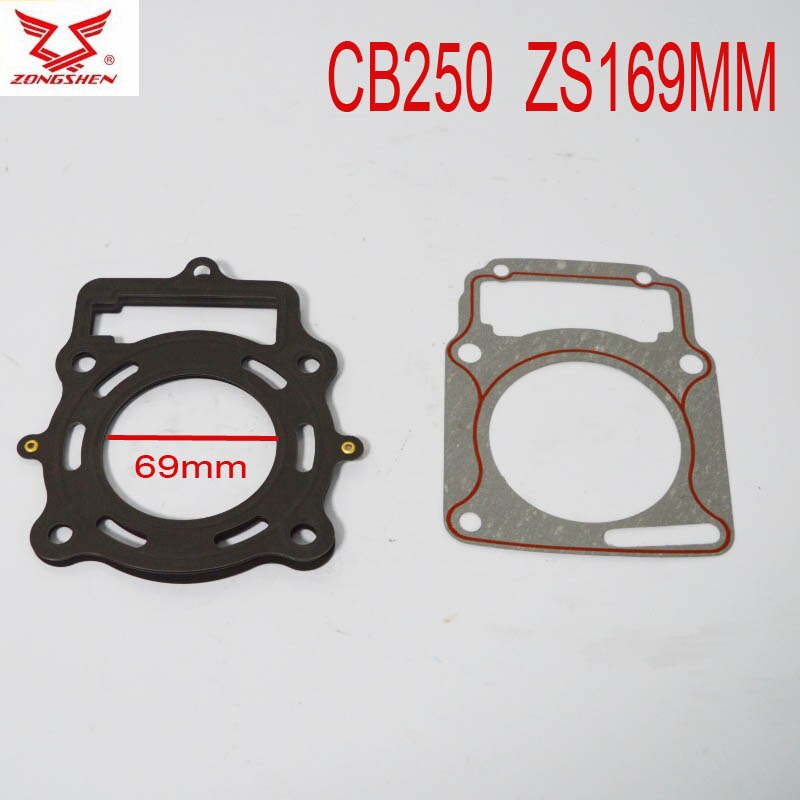 Loncin-Junta de motor de aire refrigerado por agua, junta de 250cc zongshen cb250, kayo dirt bike atv quad 69mm 70mm 65,5mm,