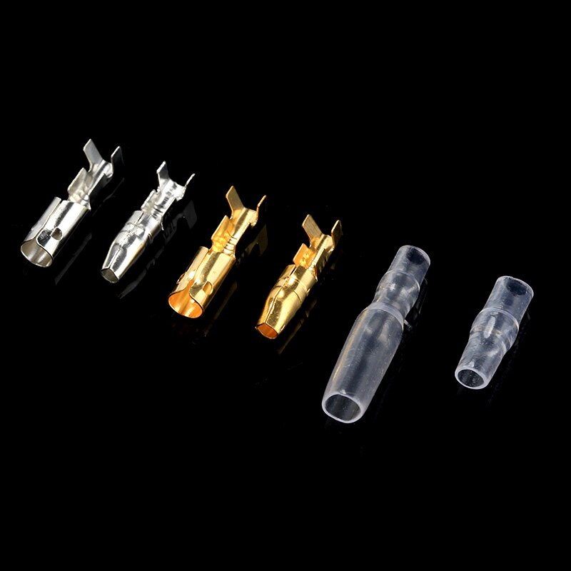 200Pcs 3.9mm Bullet Connector Male Female Motorcycle Terminals Socket with Insulator Sleeve Cover Set