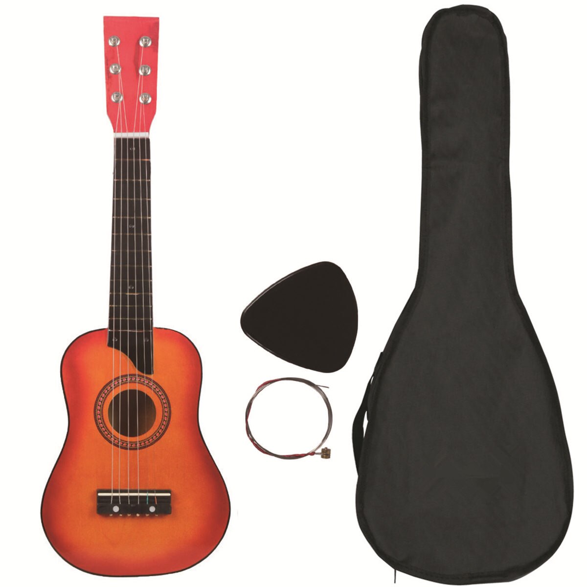 25 inch 6 String Wooden Acoustic Guitar Beginner Kids Musical Instrument with Carrying Bag Children Educational Musical