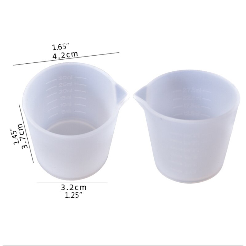 30Ml Siliconen Maatbeker Handgemaakte Diy Sieraden Maken Gereedschap Crystal Epoxy Hars Gemengde Meten Accessoires