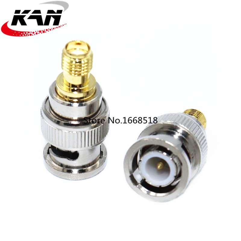 Prise de convertisseur Coax BNC femelle | 2 pièces BNC mâle à SMA femelle, connecteur adaptateur Coax Coaxial RF prise de convertisseur