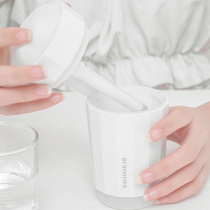 230Ml Milk Tea Cup Wireless Humidifier Built-in 1200Mah Battery, Colorful Lights, Car Home Air Purifying Humidifier