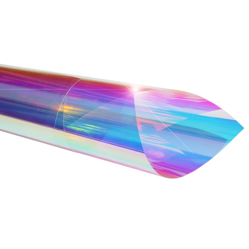 60x300cm Holografische Iriserende Glasfolie Kameleon Kleurrijke Vinyl Regenboog Glossy Glas Decoratieve Film voor Kerst Dagen