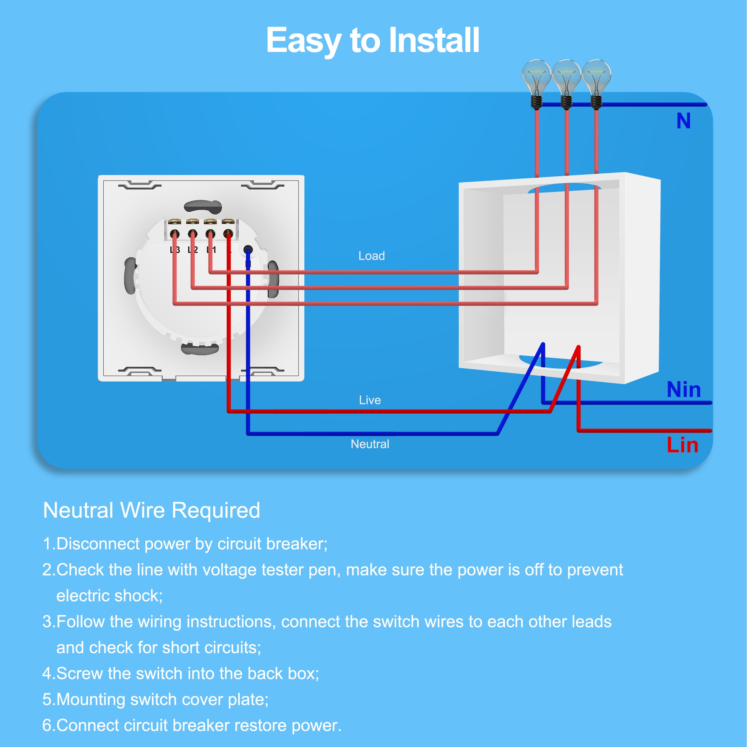 Tuya Smart Wifi Touch Light Switch, Neutrale Draad Vereist Schakelaar Eu 1 2 3 Gang, werken Met Alexa Google Thuis Geen Hub Nodig