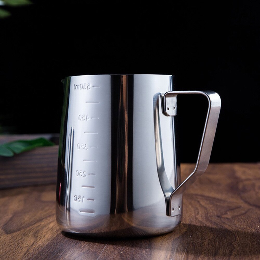 Milk Steaming &amp; Frothing Pitcher, Stainless Steel Non-Stick Milk Jug Pull Flower Cup Perfect For Coffee Cappuccino Latte Art