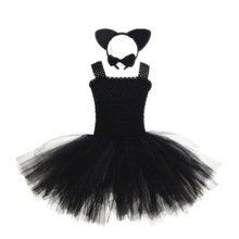 Børn piger halloween kostume pettiskirt kjole pandebånd binde hale jakkesæt