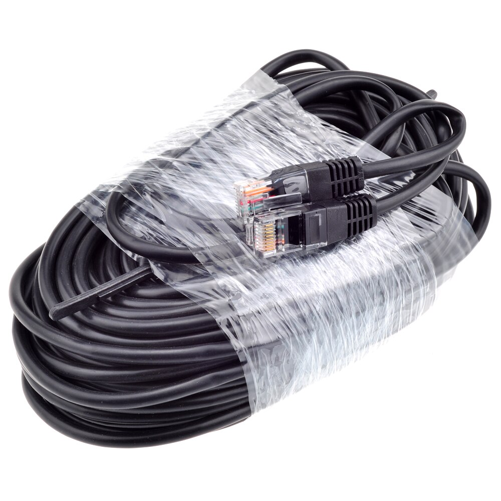 Gadinan 8pcs RJ45 CAT5E CAT5 LAN Ethernet Network Cable Black 20M 60ft special for IP PoE Camera System Set Kit