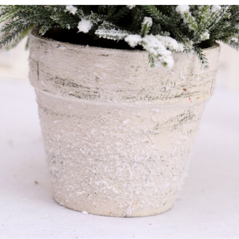 PE Artificial Simulation Cedar Trees 40cm 50cm 60cm Snowflakes Falling Snow Flocking Christmas Tree Decoration Plants Xmas Decor