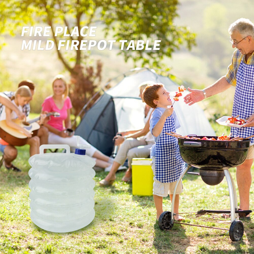 5L Grote Capaciteit Opslag Water Container Wandelen Draagbare Met Tap Outdoor Wit Drinken Inklapbare Camping Pe Niet Giftig