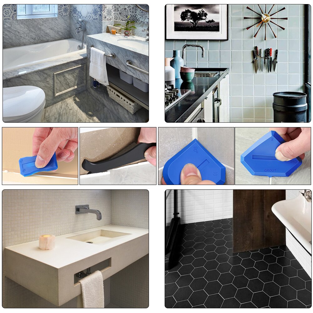 6pcs Scraper Caulk Remover Scraper and Sealing Tape Silicone Sealant Caulking Tool Kit