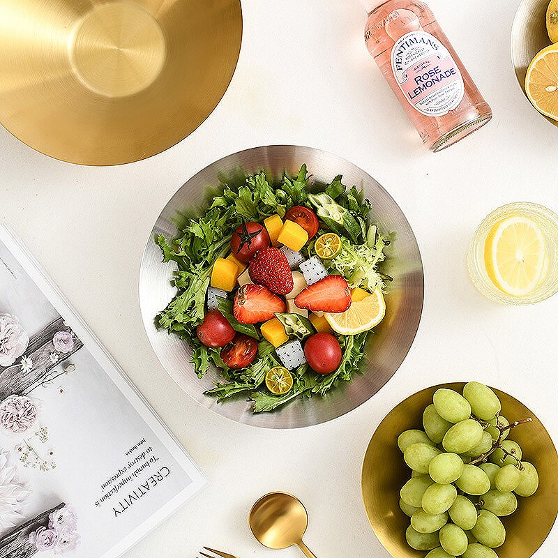 Korean style stainless steel ramen bowl 304 stainless steel single layer cold noodle bowl super large bowl popular