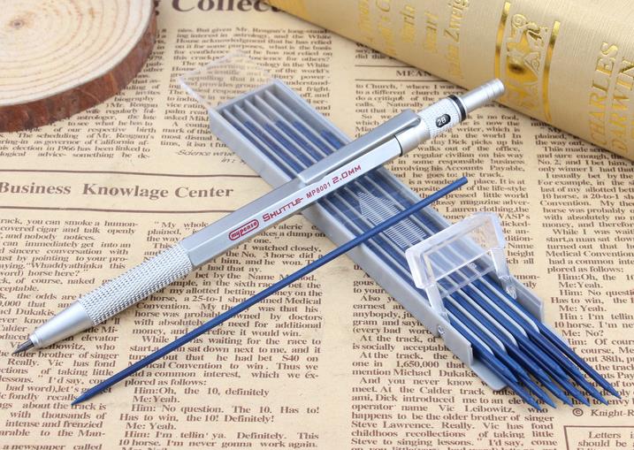 Dikke Potlood Core Gekleurde Tekening 2mm Super grof HB/2B/3B 4B rood/blauw potlood Core Leuke Potlood Le: Blue 12 pcs