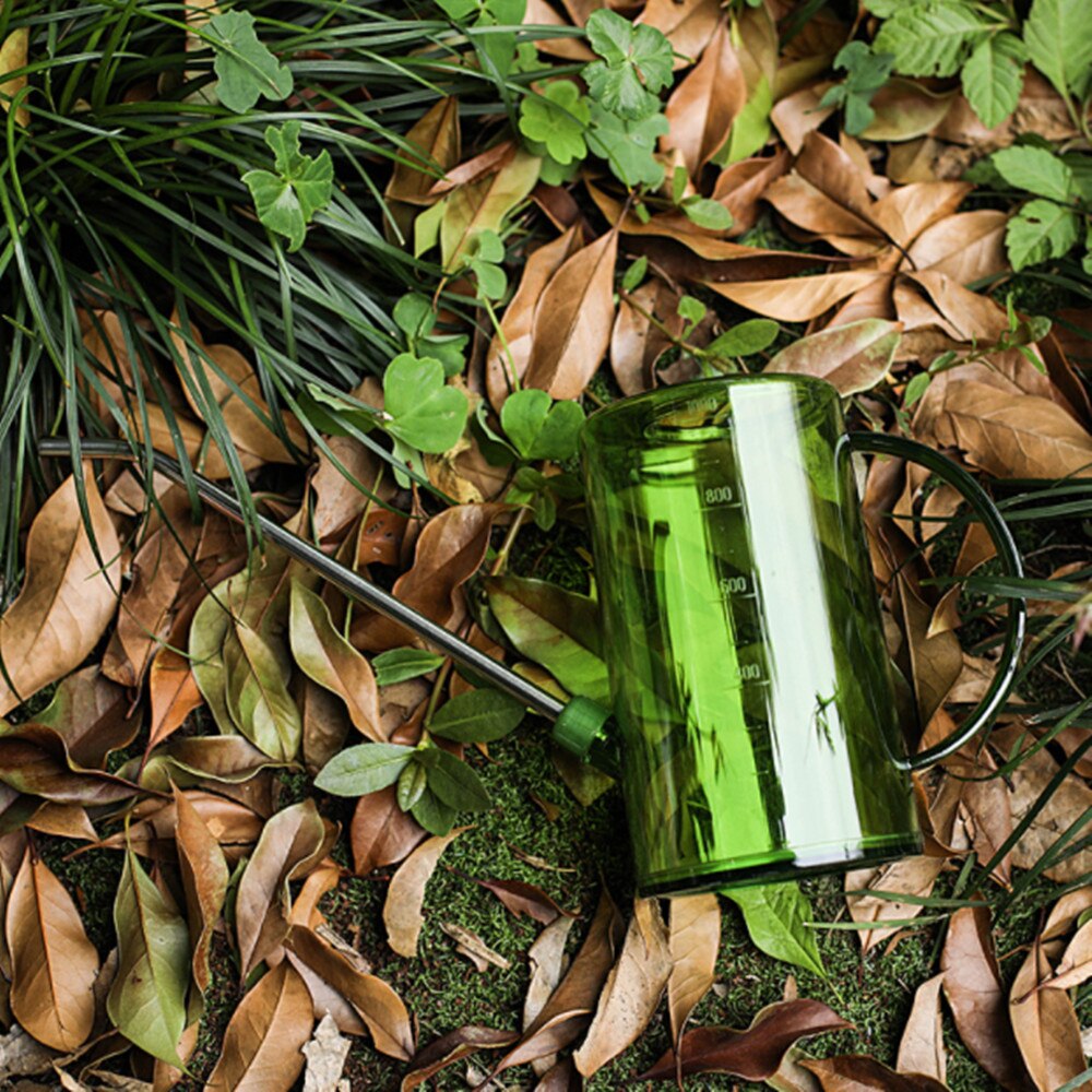 1L Plastic Watering Can Bottle Stainless Steel Long Spout Watering Pot Shatterproof For Outdoor And Indoor House Plants Flowers