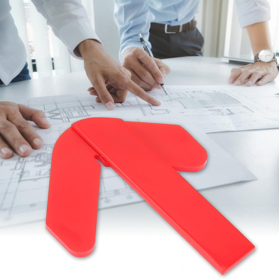 Woodworking Ruler Red ABS Plastic Centre Finder Circular Center Point Finder Center Measuring Tool