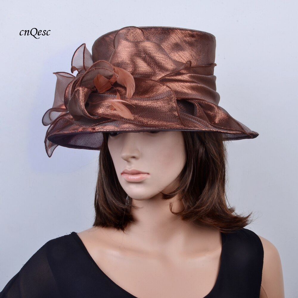 Grønne organza hatter kirke lue kentuck derby bryllup dame hatt