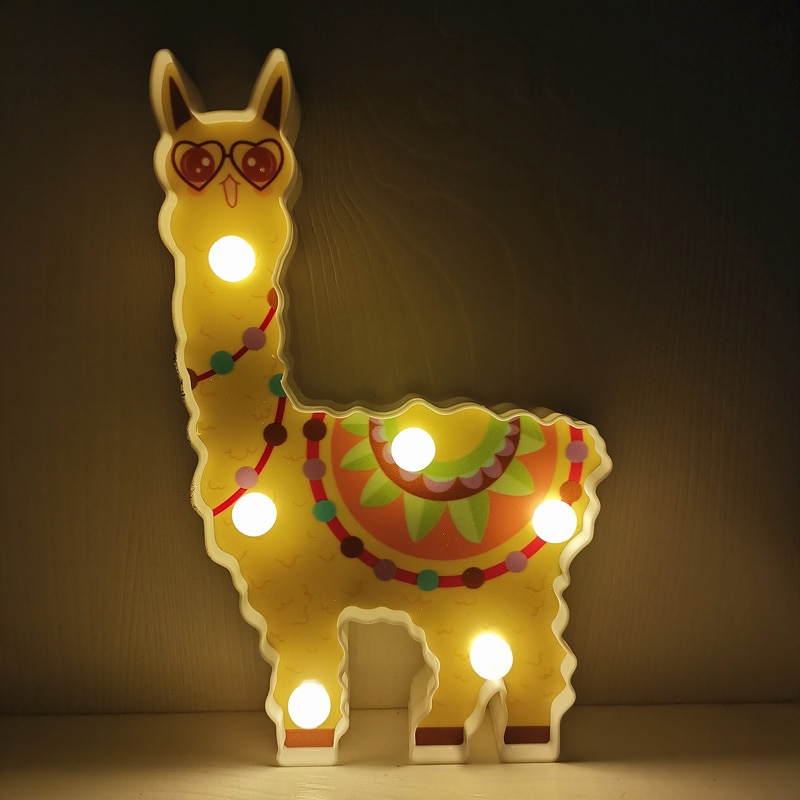 Décoration de noël Led de mariage lama lumières bébé douche fête d'anniversaire faveurs alpaga lumière décor de noël pour la maison de noël