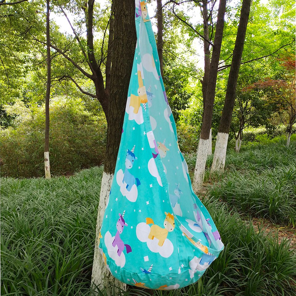 Colorful Unicorn Children Hammock Garden Furniture Swing Chair Indoor Outdoor Hanging Seat Child Swing Seat Patio Portable