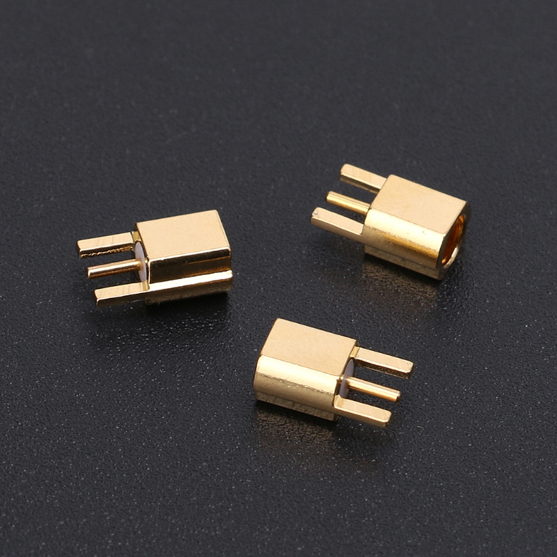 Conector hembra MMCX, montaje PCB con soldadura recta chapada en oro, 3 pines, conector MMCXKE, 5 uds.