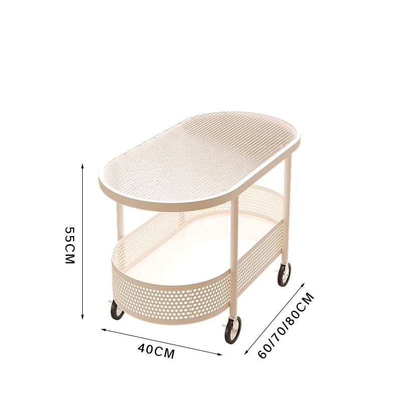 OLEVO Mobiele theetafel Woonkamer Thuis Bank Bijzettafel met wielen Bedhoofd Glazen kar te gebruiken Niet veel ruimte opnemen: Bruin