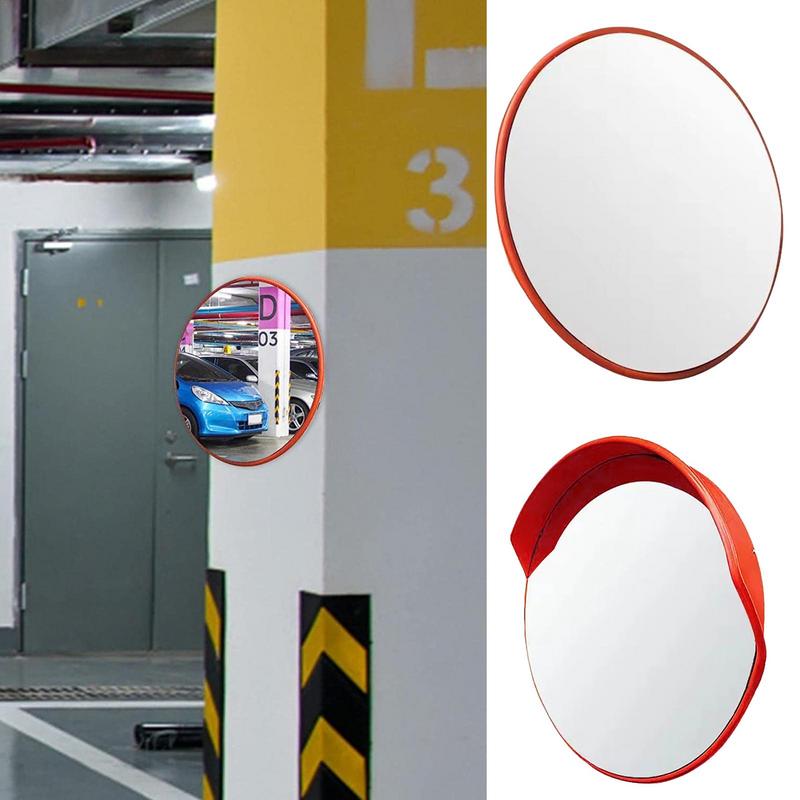 Espejo convexo de gran angular para garaje, espejo de tráfico antiimpacto de 17,7 cm, vista clara 360D, Soporte de Seguridad, 1 unidad
