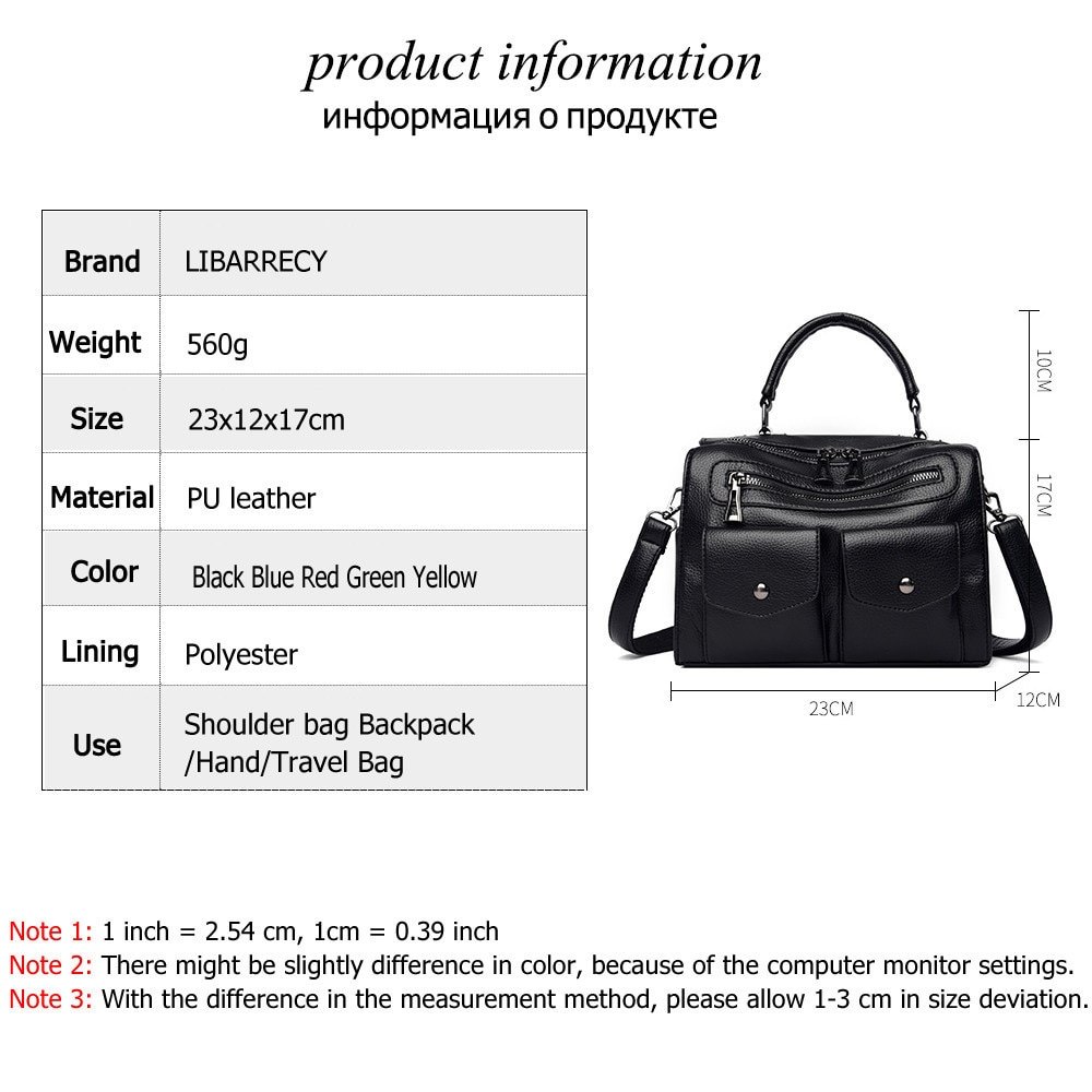Multi-function Ladies Shoulder Bag PU Leather Women Messenger Bags Multi-pocket Women's Handbag Sac
