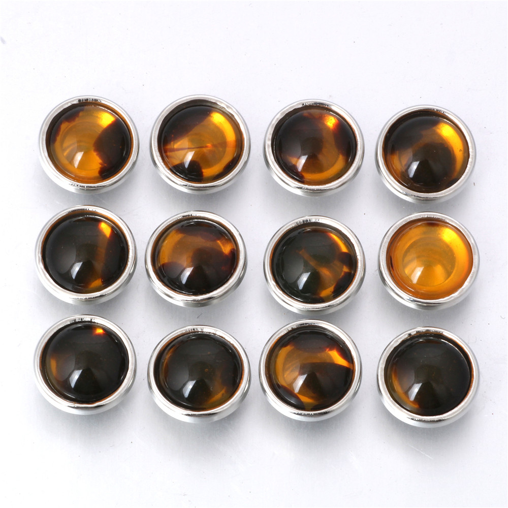 10pcs/lot Mixed Color 12MM Random Fish Scale Resin Snap Button For Women Fit 12mm Snap Bracelet Bangle Earrings Necklaces: 17