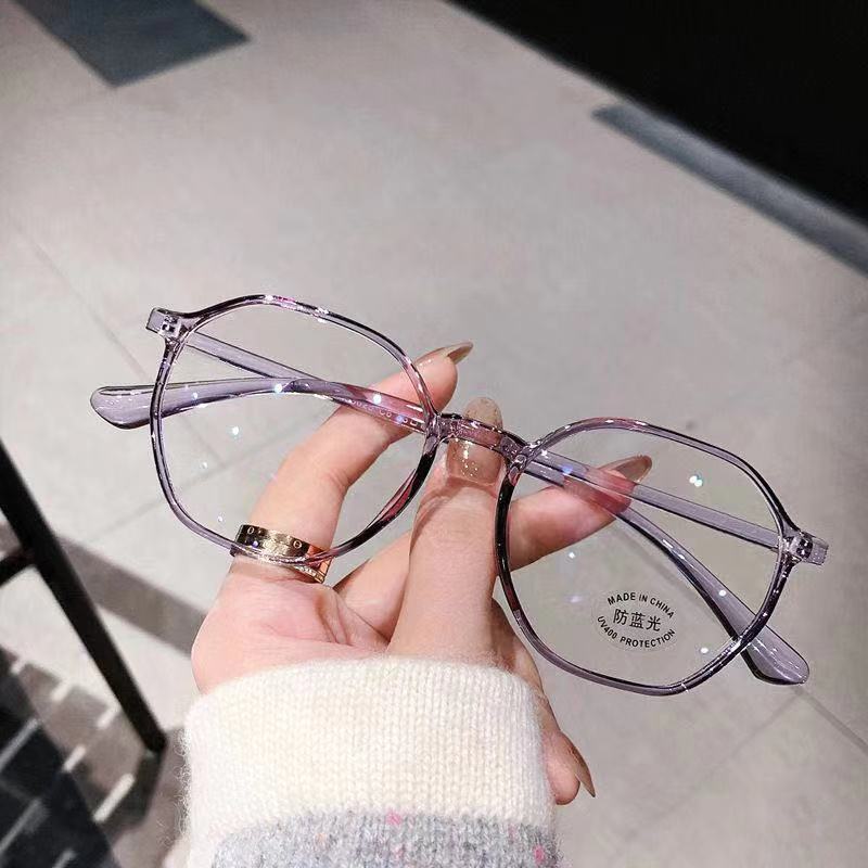 Gafas con montura poligonal de , gafas para miopía, gafas para miopía para hombres y mujeres, gafas antiluz azul con dioptrías menos-1,0