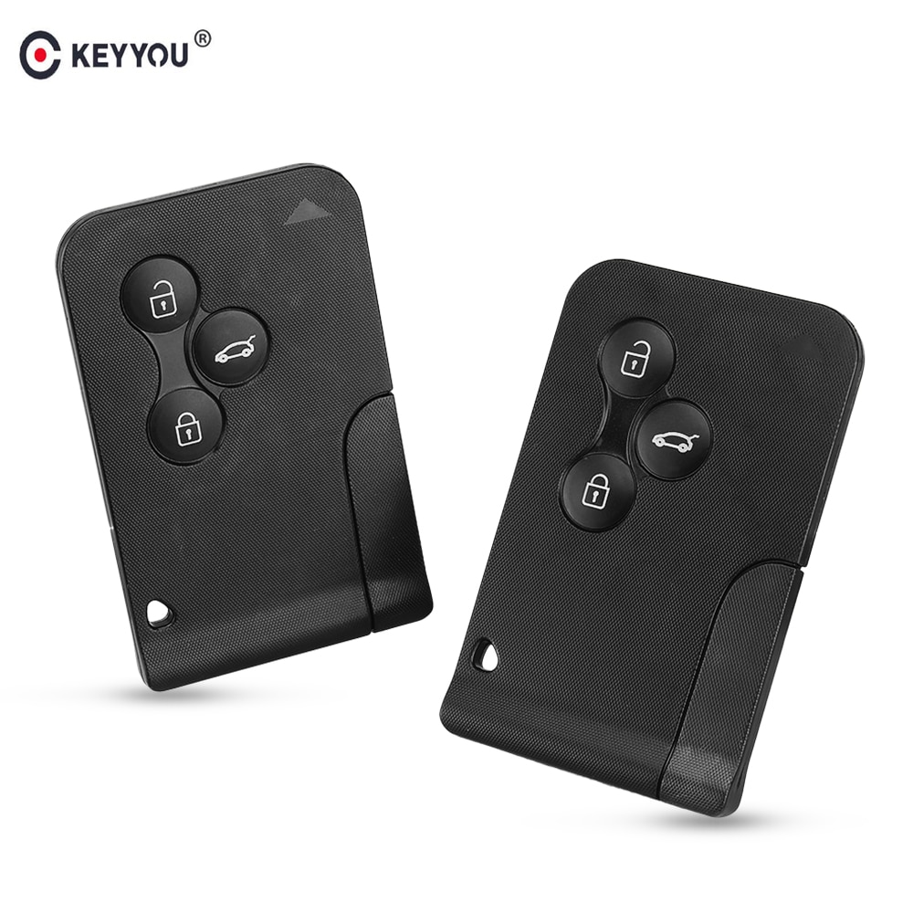 Keyyou 10x Afstandsbediening Autosleutel 3 Knoppen Vervanging Key Card Shell Case Cover Voor Renault Clio Megane Grand Scenic