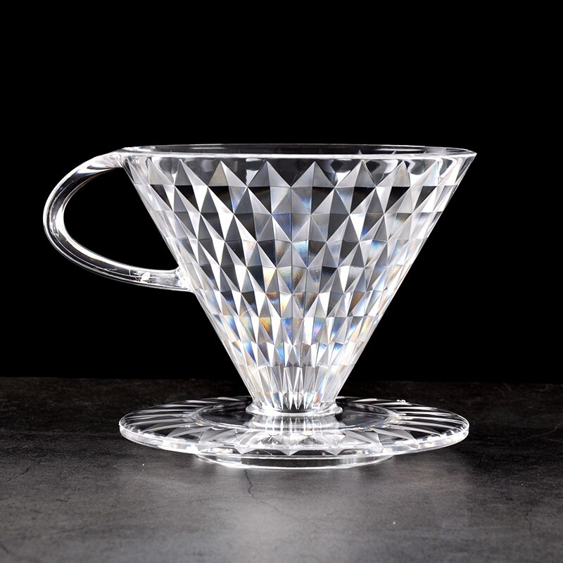 V60 Hand Drip Coffee Filter Resin Pour Over Coffee Dripper Paper Cone Drip Filters Barista Coffee Brewing Clever Dripper 101/102: 2-4 Cup Type X