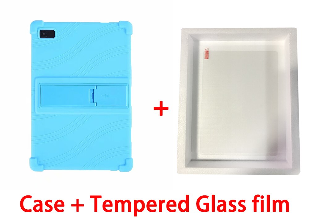 Silicone Cover Case for Teclast P20hd Stand Thickened Stand Soft Cover for Teclast P20 HD M40 Tablet PC: sky b-Tempered film