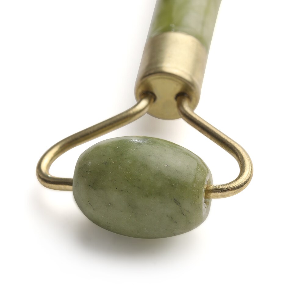 Rouleau de massage en Jade vert pour le visage, outil de Relaxation et amincissant pour les yeux, le cou, le corps, la tête et les pieds