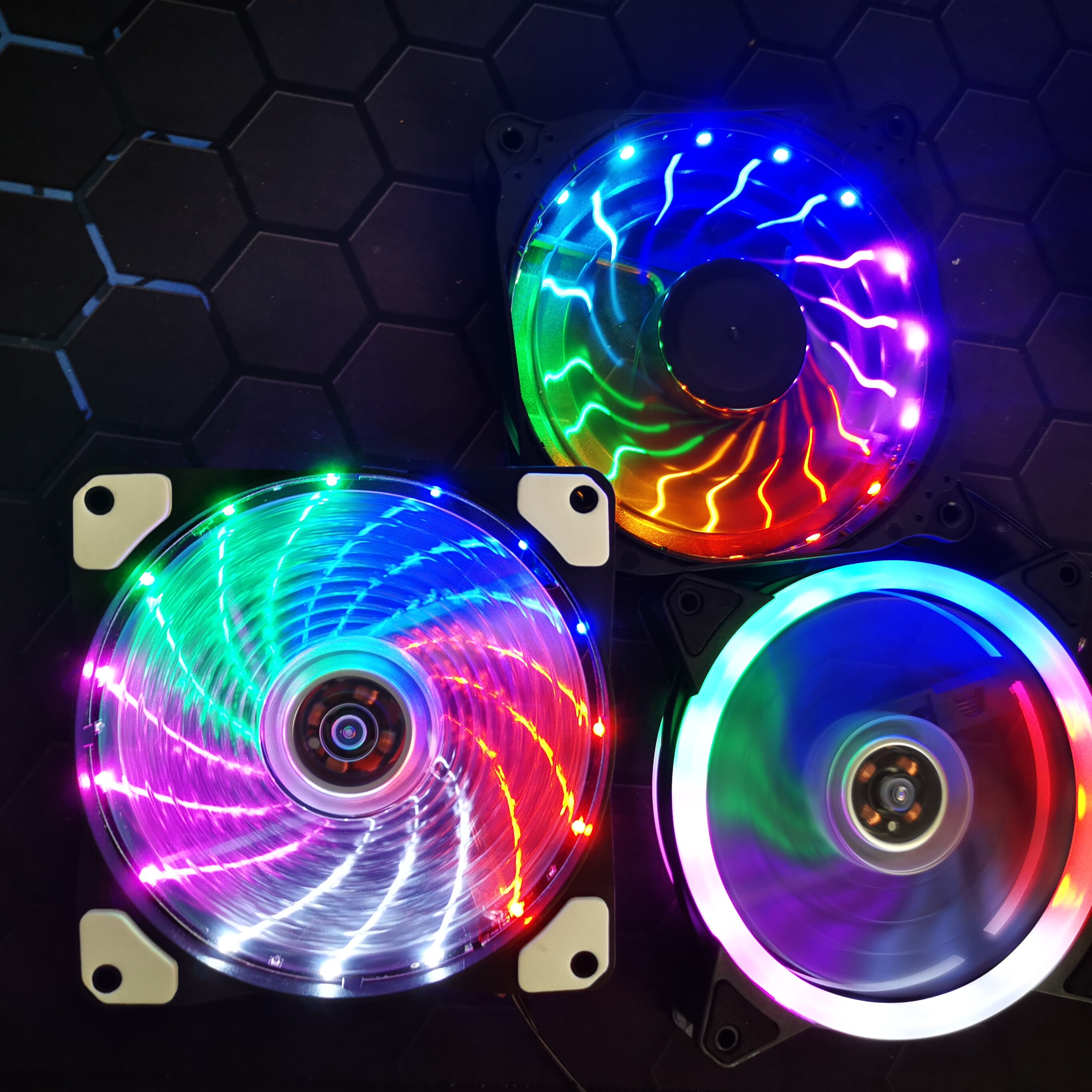 120mm Computer Case Cooling Fan CPU LED Multi-color Heatsink Fan 4 Pin 3 Pin Fluid Bearing LED Computer Cooling Fan