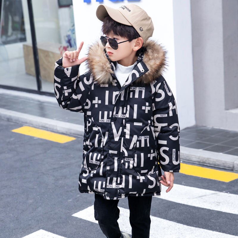 Toddler Boy Winter Coats Childrens Winter Jacket Boys Fur Coat Parkas Teenage 3-12 boys clothes Outerwear Casual Hooded