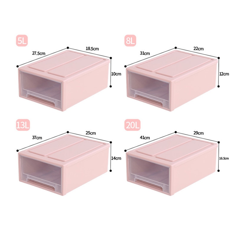 Grote kledingdoos, milieuvriendelijke, dikke plastic opbergdoos, multifunctionele lade, ondergoed, bh, sok, stropdas, make-up organizer