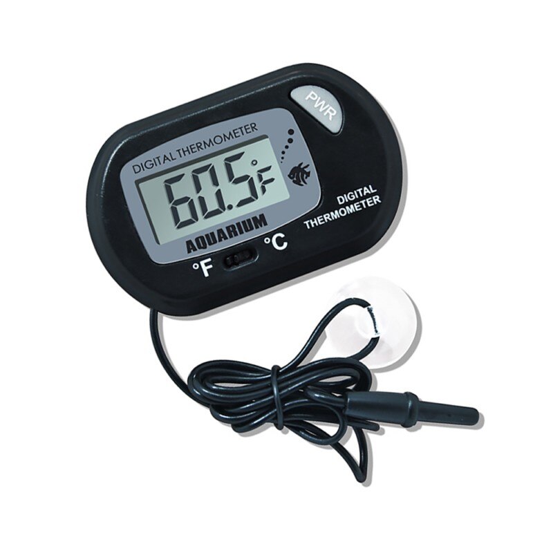 Nuovo termometro digitale per acquario LCD con sonda ventosa serbatoio di pesce misurazione del termometro elettronico dell&#39;acqua: nero